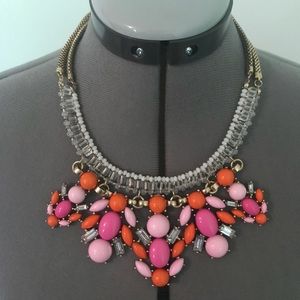 Pink and Orange Statement Necklace